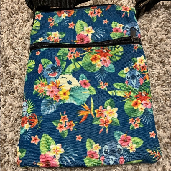 Disney Loungefly Blue Floral Stitch Bag - Picture 3 of 4